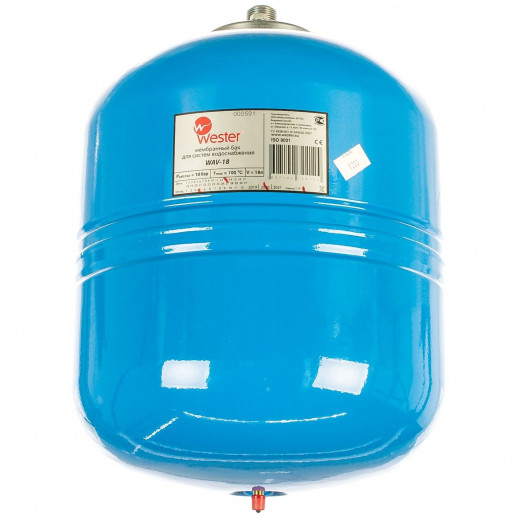 Бак расширительный для водоснабжения 18л 3/4 Н/Р [синий]WAV [Wester]