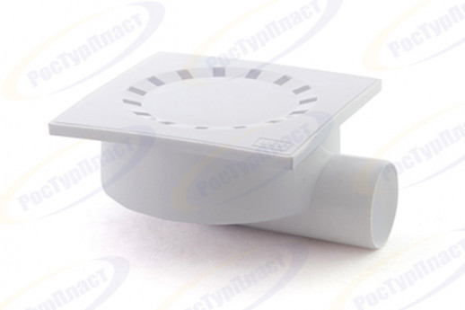 Трап горизонтальный "RTP" (пластик. решетка - пластик. сухой затвор) (50x100x100)