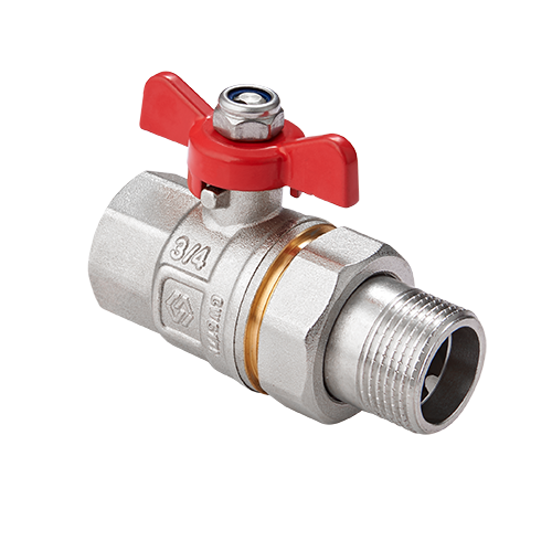 Кран-американка шаровый никелированный с бабочкой 3/4" MVI