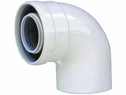 Колено коаксиальное алюминиевое 90 гр. 60/100 (папа/мама) СС-16-90 (Термика)