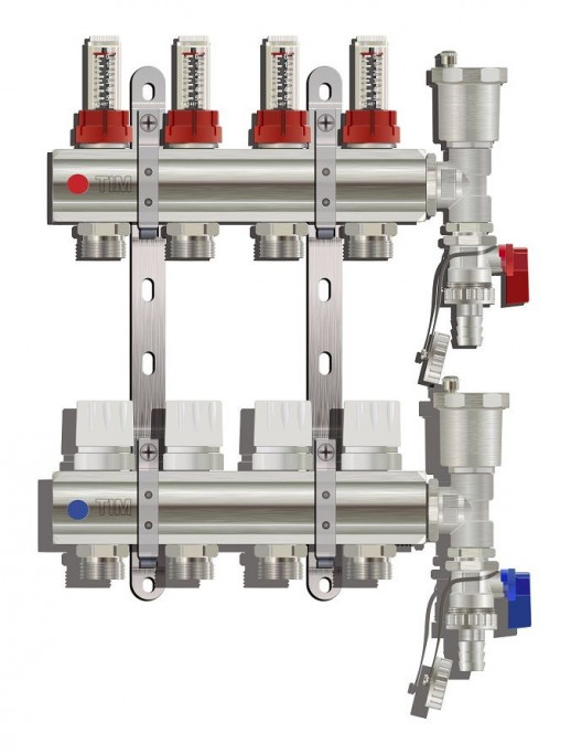 Коллекторный блок 1" х 3/4" на 4 выхода с расх-ми с конц. элем. QS-2801 QS-1844