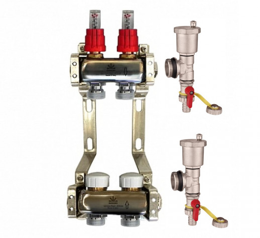 Коллекторный блок 1" х 3/4" на 4 выхода с расх-ми с конц. элем. QS-2801 QS-1844
