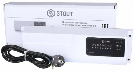 Проводной контроллер термостатических клапанов L-5 STOUT
