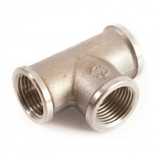 Тройник ВВ никелированный 1/2" STOUT