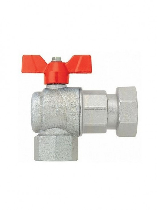 Кран шаровый угловой с накидной гайкой, вн-вн, бабочка 3/4 MVI