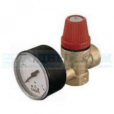 Предохран.клапан мембранный с манометром 1/2", 6,0 АТМ