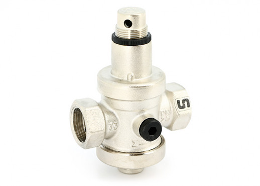 UNIFITT Редуктор давления мембр. 3/4"В0,5-6 бар PN25 с отв. под радиальный манометр 1/4 никел.