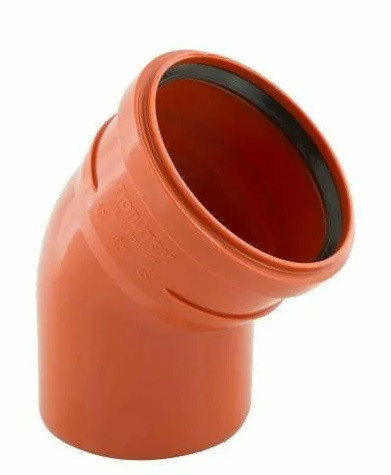 Отвод KGB 110*45 гр. Ger для наружной канализации,  Ostendorf