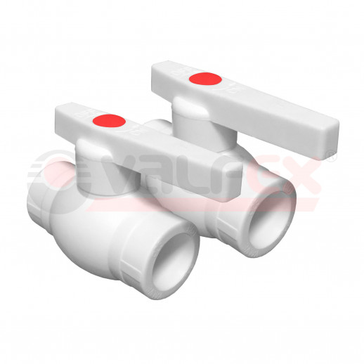Кран шаровой "VALFEX" (полнопроходной,белый) (25)