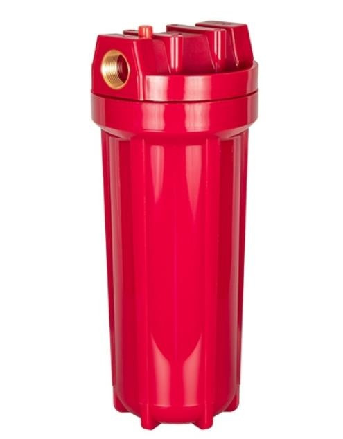 Колба "АКВАБРАЙТ" 10" 1/2" АБФ-ГОР-12 (ключ, кроншт., резьба латунь) для горячей воды