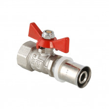 Кран шаровой под пресс, рукоятка бабочка 16х1/2 вн.(VT.242.N.1604) VALTEC
