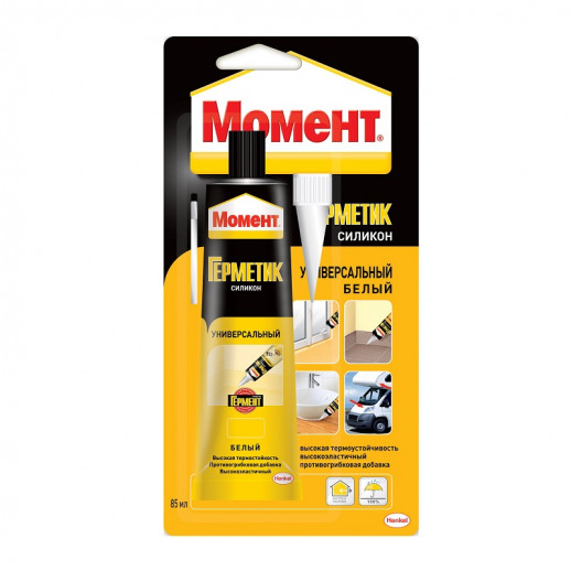 Герметик Силиконовый универсальный белый "Момент" 85 мл в тюбике 606036