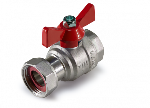 TIM Кран шар. прямой с накидной гайкой  1/2" В/В 20/80шт. BV209-C02FN