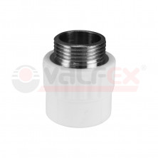 PRO Муфта переходная с наружной резьбой  25 x 3/4" (100/25) (Valfex) БЕЛАЯ