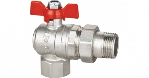 HLV Кран шар.  с американкой угловой 3/4" вн.-нар.