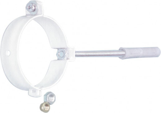 Хомут для крепления трубы к стене (металл)-белый Ду 80