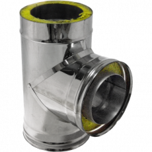 Сэндвич-тройник 90° (430/0,5мм + нерж.) Ф200х280 {хром}