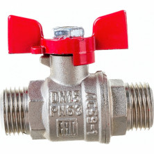 Кран шаровой 1/2 Н/Н (бабочка) VALFEX НИКЕЛЬ (96/24)
