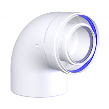 Отвод 90°   ø80/125 мм, Материал -  ø80 ПП  ø125 АЛ CW8-90-LN-