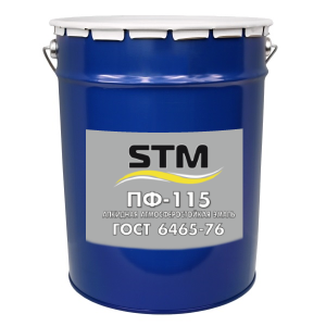Эмаль  ПФ-115 черная 25кг STM"