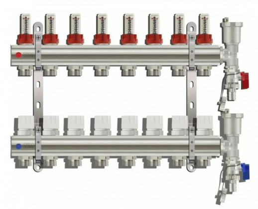 Коллекторный блок 1" х 3/4" на 8 выходов с расх-ми с конц. элем. QS-2801 QS-1884