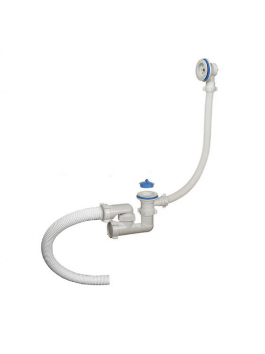 Сифон для ванны САНТЕХПРОДУКТ, 1 1/2 х 40, регул.,с пл.реш. D-70ммс пер.гоф.шл D-40 эко E-60081