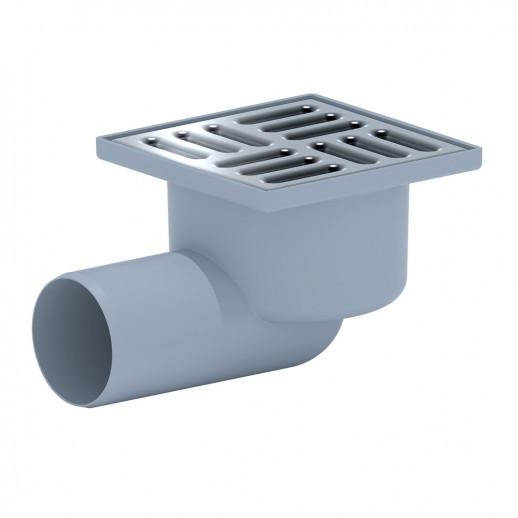 Трап гориз. с выпуском 50 мм, нерж. решетка 10*10 СУХОЙ ЗАТВОР (TQ5602)