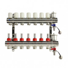 Коллектор из нержавеющей стали в сборе с расходомерами, 7 выходов