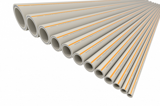 Труба PP-RCT FASER HOTсо стекловолокном, горячая вода 40x4,5  FV-Plast (24м)