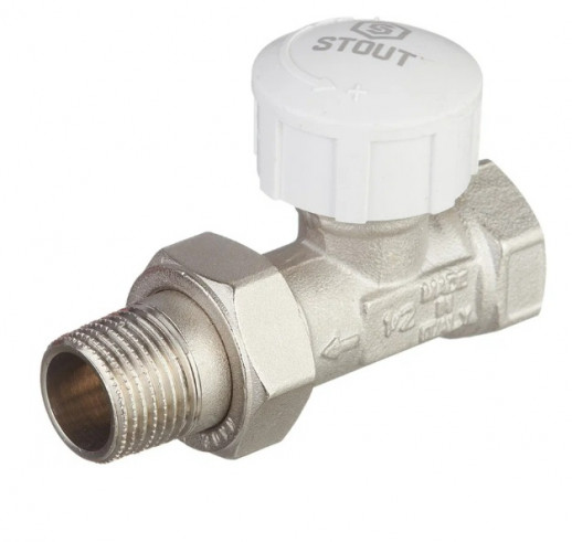 Вентиль ручной терморегулирующий, прямой 1/2" (1/20) STOUT