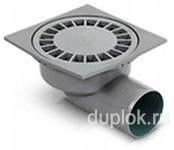 Трап горизонт.нерегул.с выпуском 50мм, с пласт.решеткой 100*100 (TA5104)