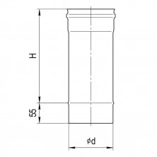 Дымоход 0,25м (430/0,5 мм) Ф120