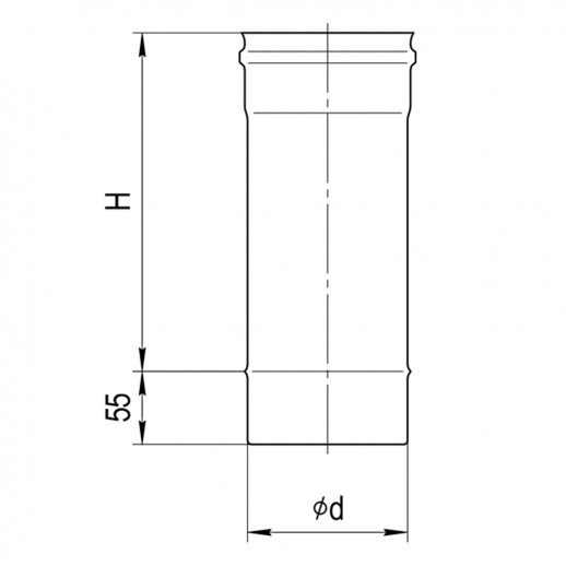 Дымоход 0,25м (430/0,5 мм) Ф120