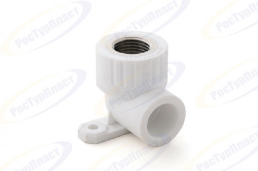 Угольник с креплением 25х1/2", внутренняя резьба (белый)