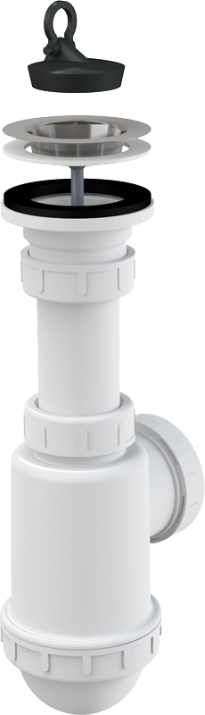 Сифон для мойки c нержавеющей peшeткой DN70 ALCAPLAST (A441-DN50/40)