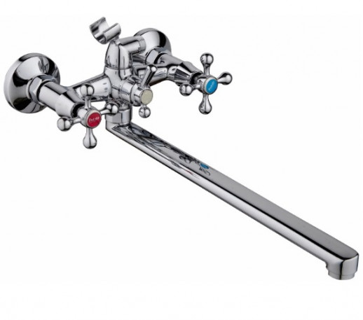 Смеситель универсальный с прямым ПЛОСКИМ изливом м/к POTATO P2265-35