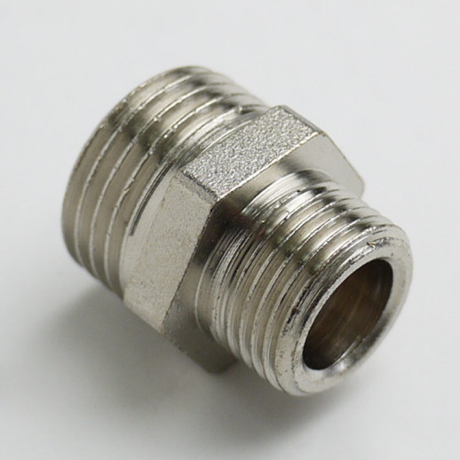 Ниппель переходной (нар./нар.) D=1/2" x 3/8" {хром, резьбовой, латунь} [Altstream] [003060202]