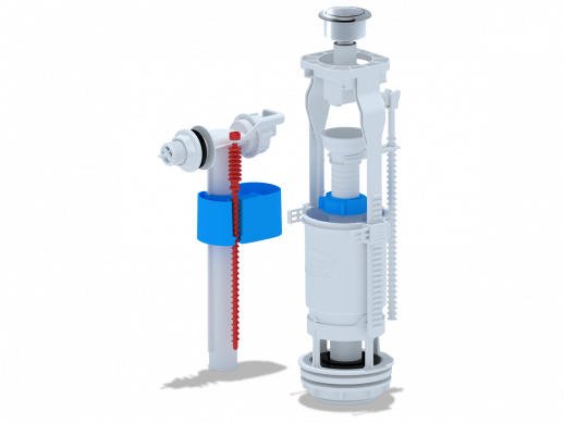 Арматура с бок подв 1/2 пласт эконом кнопка метал (WC6050М)