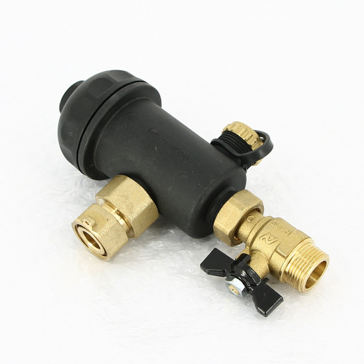 Фильтр-грязеуловитель магнитный 3/4" для котла, пластик БЕЛЫЙ