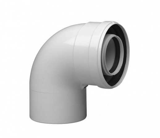 Колено коаксиальное алюминиевое 45 гр. 60/100 (папа/мама) СС-02-45