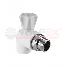 Кран шаровой для радиатора угловой 25х3/4" (40/10) (Valfex)СЕРЫЙ
