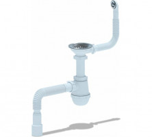 Сифон АНИ Грот 3 1/2"* 40 c гибким круглым переливом мойки и г/т 40x40/50 A0142SA15