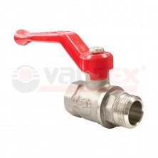 Кран шаровой латунный OPTIMA для ВОДЫ 1/2" ВР/НР рычаг, НИКЕЛИР-Й VALFEX 11Б27фт1М (96/24)