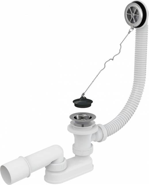Сифон для ванны, хром ALCAPLAST (A501)