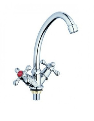 См-ль для кух. мойки с пов. изливом, кер. (1/2) 180°, гайка (УП. 2 шт.) TZA-A605  (DMX4-A605)